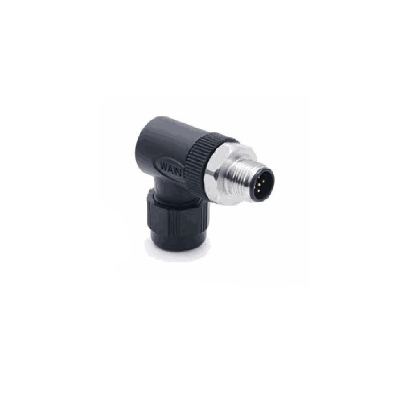 Connecteur mâle M12S, 4 pol., codage B IP67, 4A, non-blindé